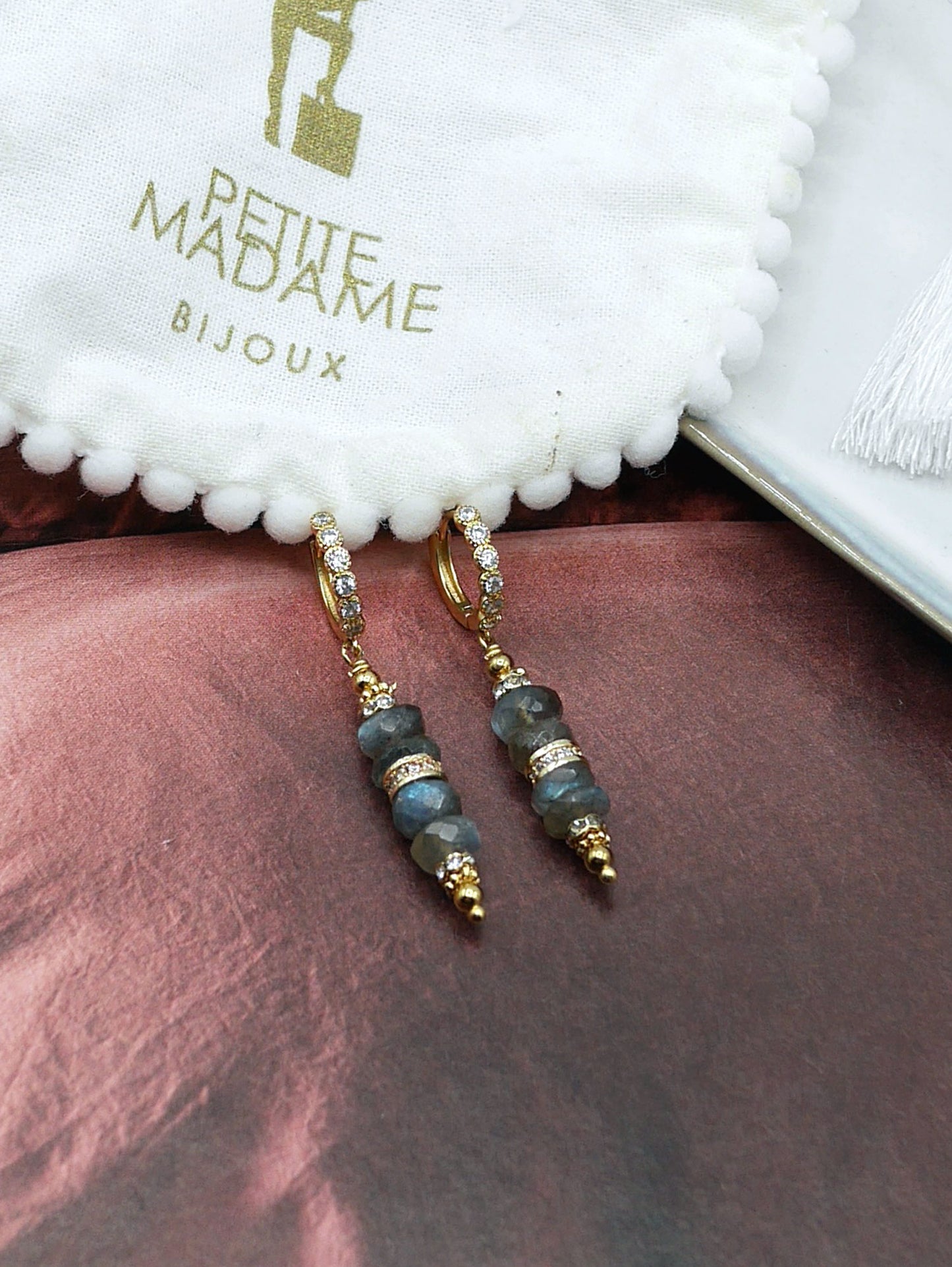 Boucles oreilles Folk Labradorite