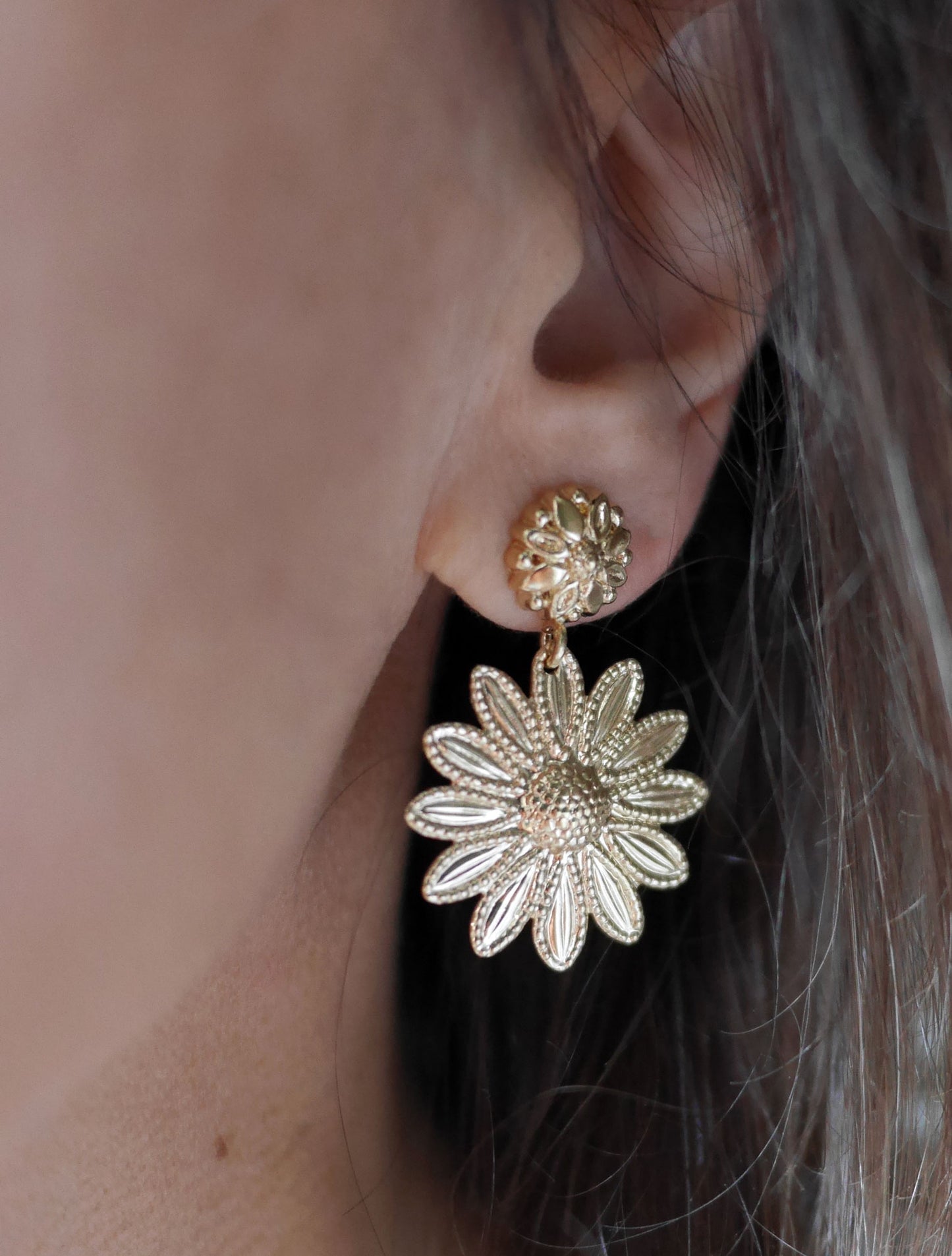 Boucles oreilles pendant simple Margueritte