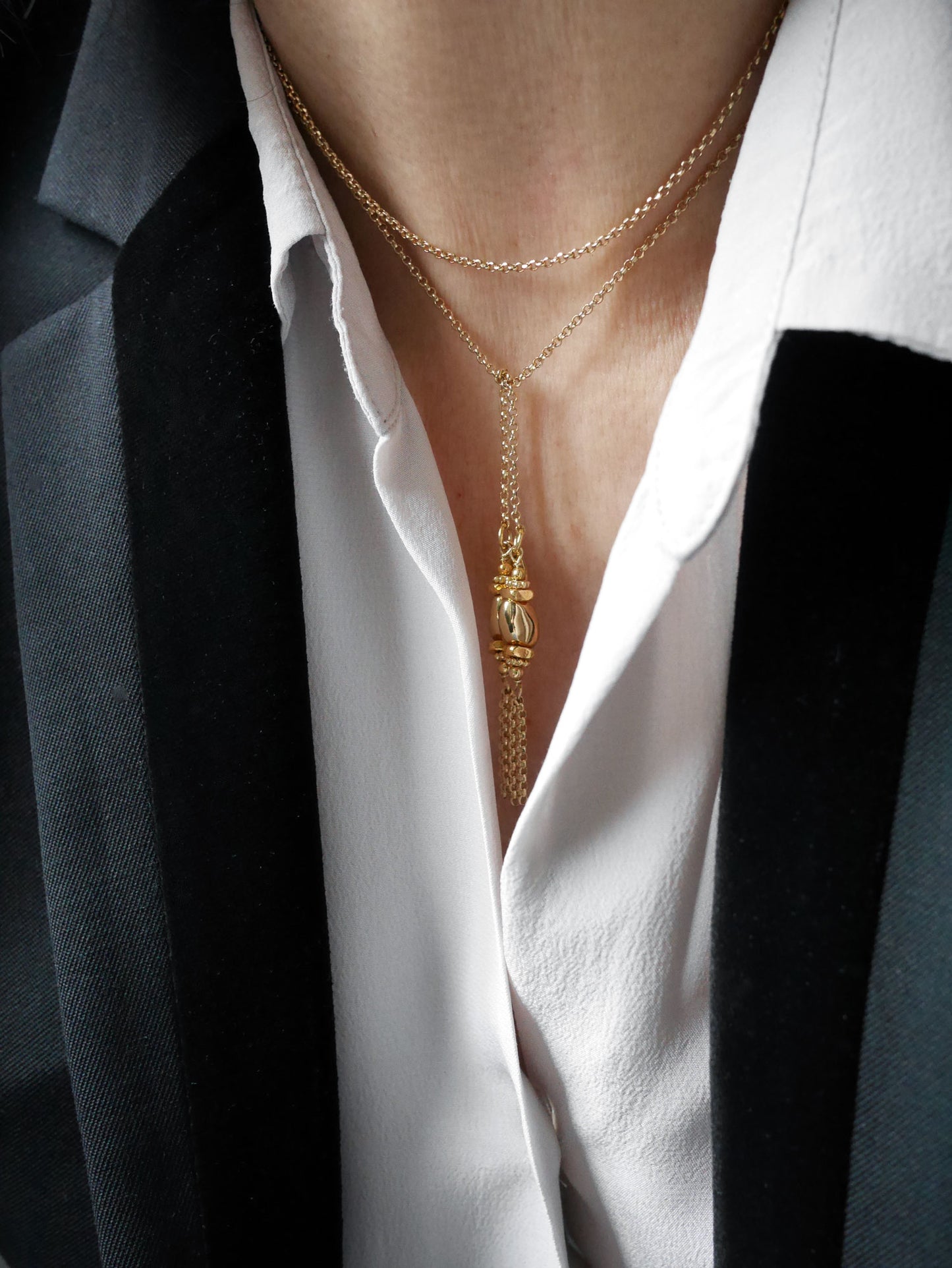 Collier écharpe Galet