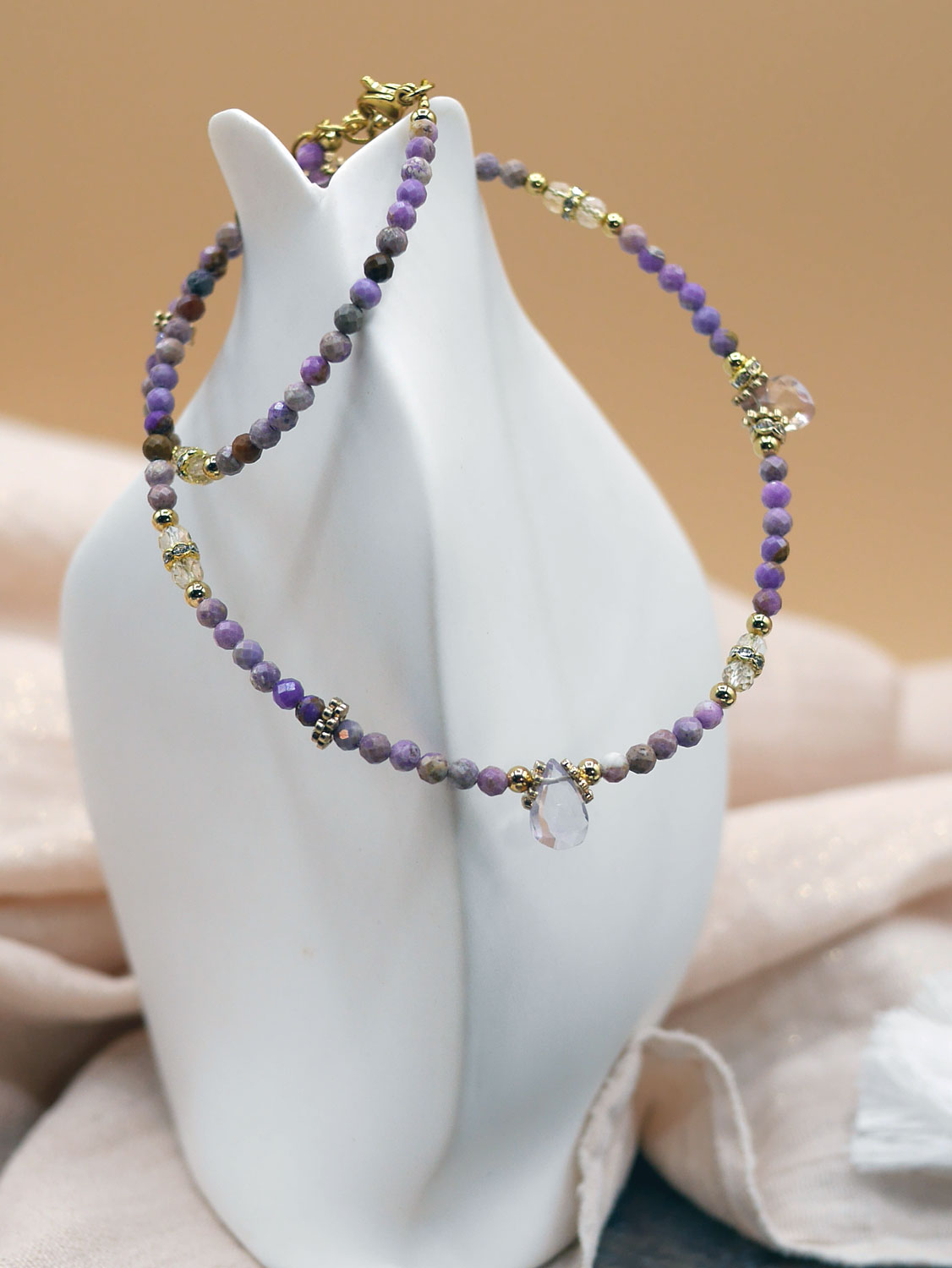 Collier Pépite Phosphosidérite et Amétrine