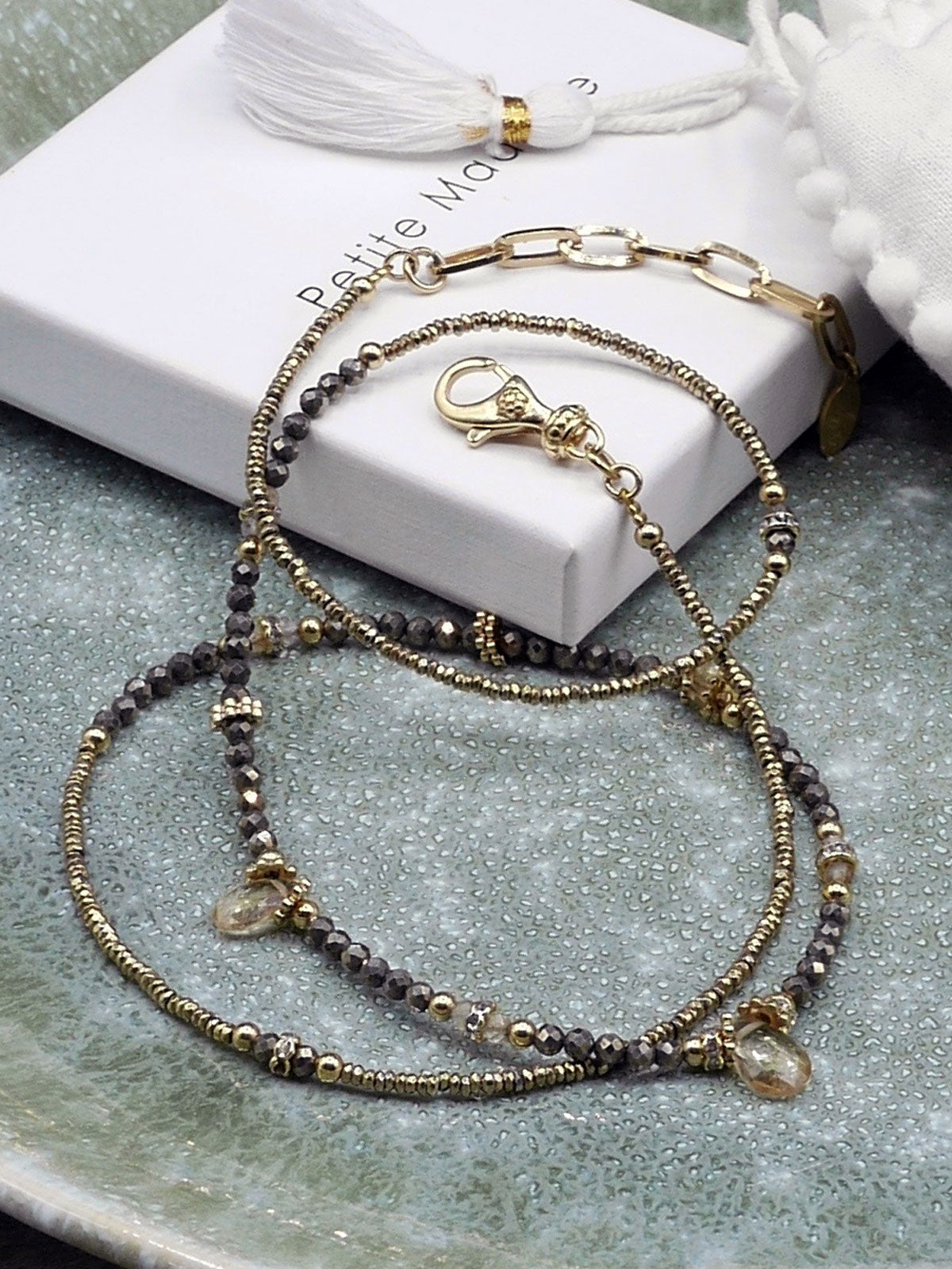 Collier long ou bracelet pépite