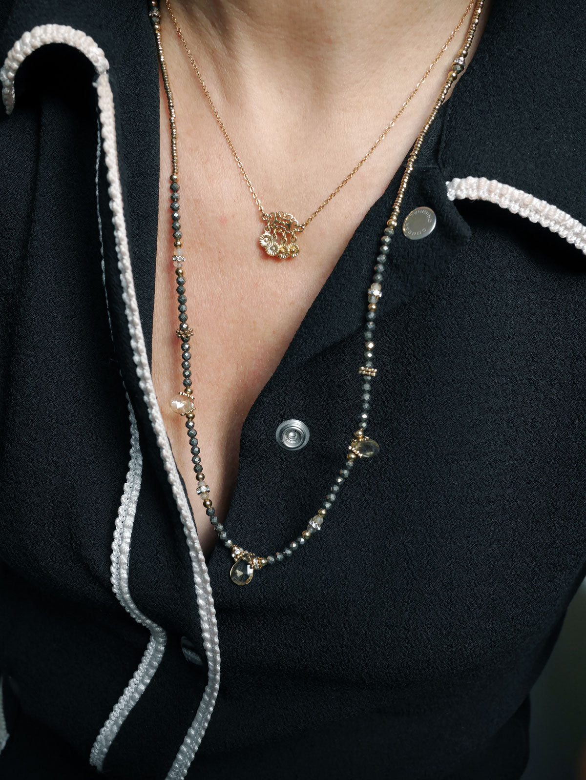 Collier long ou bracelet pépite