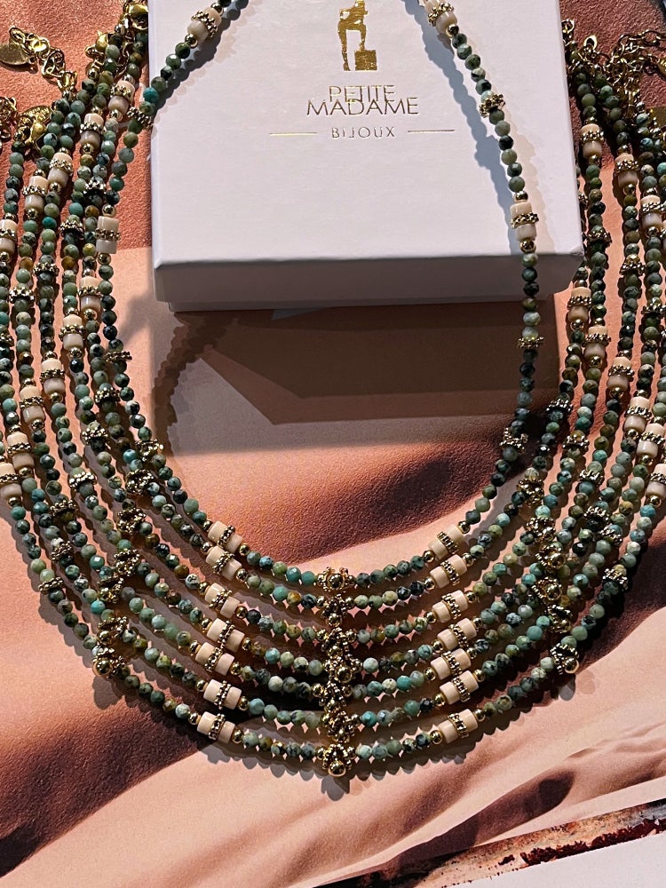 Ras de cou maya turquoise