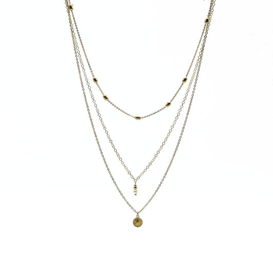 Collier perle d 'eau douce 3 Rangs