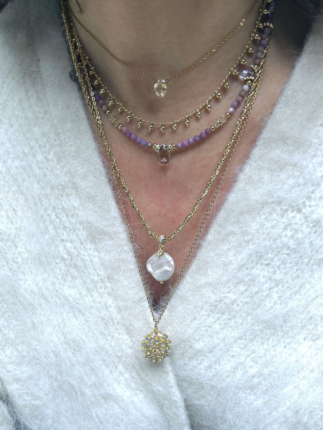 Collier Pépite Phosphosidérite et Amétrine