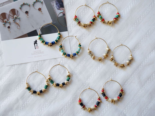 Créoles Disques Multicolore 5 coloris