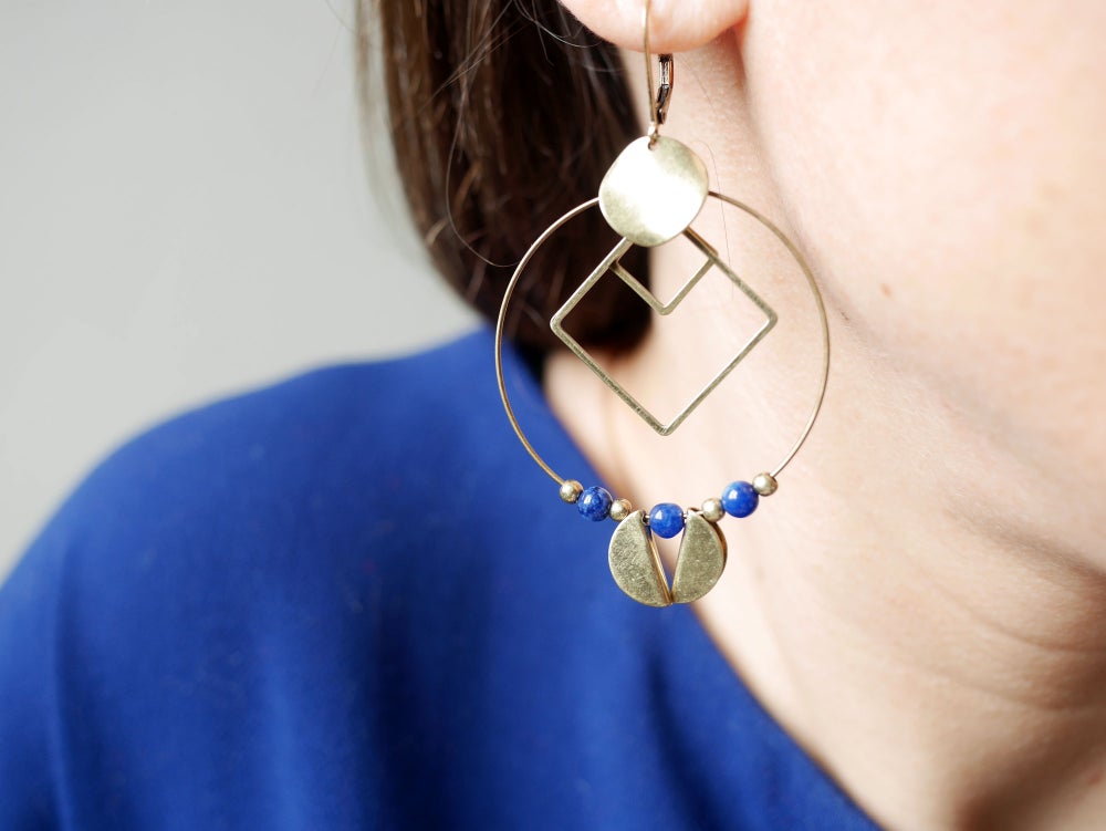 Boucles oreilles Créoles Grand modèle sahara 10 coloris