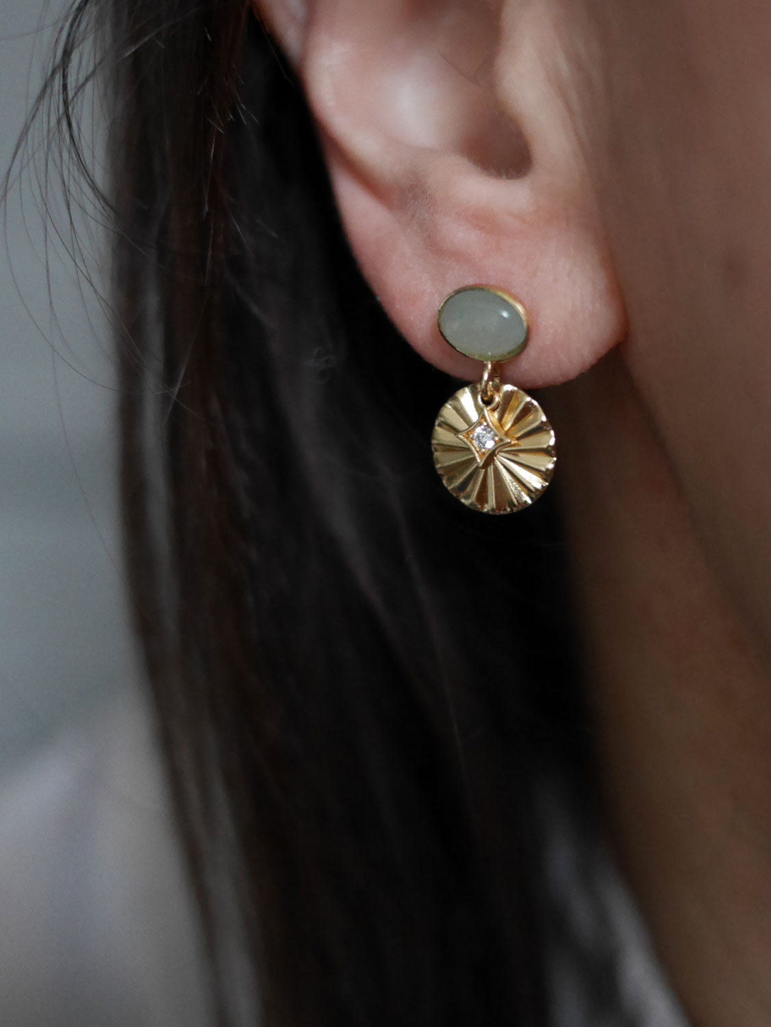 Boucles d'oreilles Clou Oval Céleste