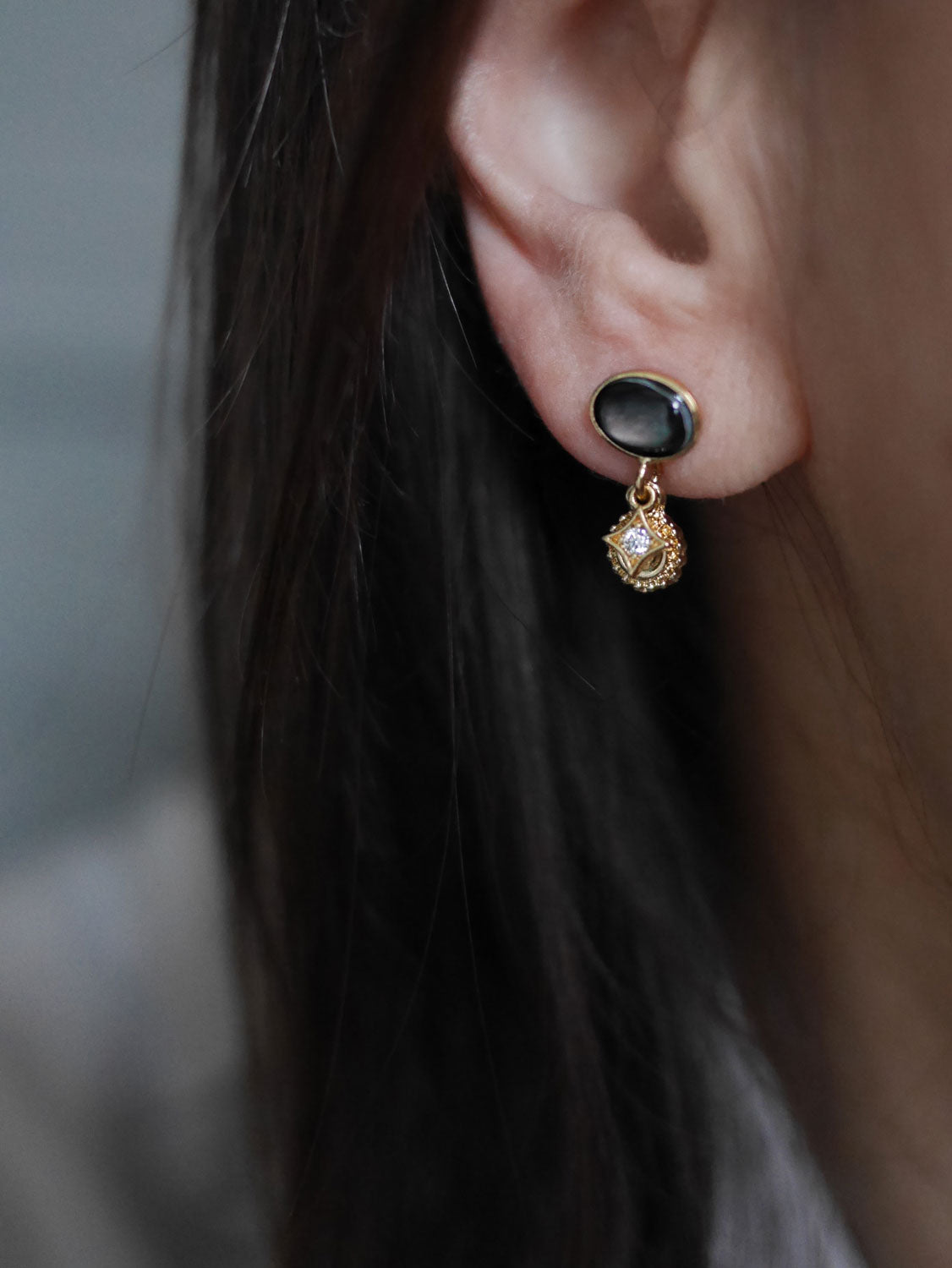 Boucles d'oreilles clou oval Nina