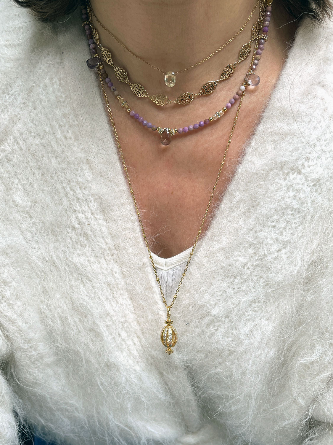 Collier Pépite Phosphosidérite et Amétrine