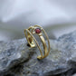Bague Iris ajustable dorée or 24k faite main Guérande Petite Madame