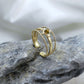 Bague Iris – bague ajustable dorée or 24k faite main Guérande