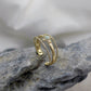 Bague Iris – bague ajustable dorée or 24k faite main Guérande