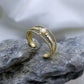 Bague Iris – bague ajustable dorée or 24k faite main Guérande