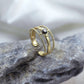 Bague Iris – bague ajustable dorée or 24k faite main Guérande