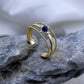 Bague Iris – bague ajustable dorée or 24k faite main Guérande