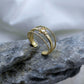 Bague Iris – bague ajustable dorée or 24k faite main Guérande