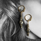 Boucles oreilles pendantes en Pyrite -Météore