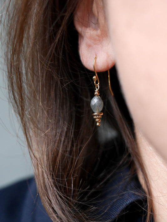 Crochets d'oreilles en Labradorite