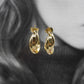 Boucles oreilles créoles épaisses ondulées - Eva Médium