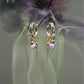 Boucles d'oreilles créoles dorées perle et zircon | Petite Madame Bijoux