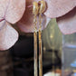 Boucles d'oreilles longues avec chainette et pierre zirconium