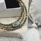 Collier- Bracelet triple Pyrite/Turquoise