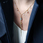 Collier fin pendentif en pierres Labradorite et citrine- L 'éclat doré