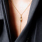 Collier cravate pierres pyrite et citrine