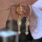 Boucles d'oreilles dormeuse navette zirconium dorée or 24k fait main Petite Madame