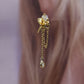 mono boucle à double chaine ornement oreilles tendance 