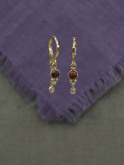 Mini créole Safia boucles d'oreilles légères dorées faites main Guérande"