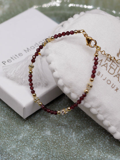 Bracelet Pépite perles naturelles pierres fines fait main Petite Madame